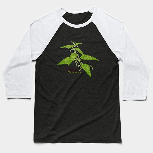 Green nettle in bloom Baseball T-Shirt by Slownessi